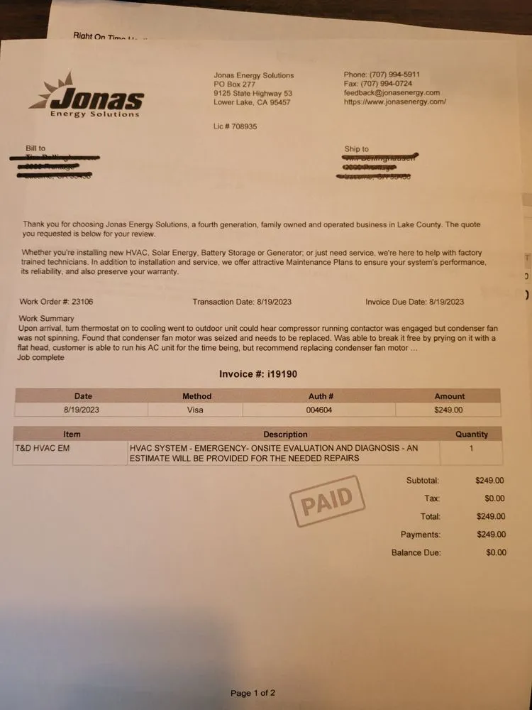 Slide of Jonas Energy Solutions