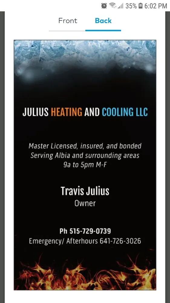 Slide of Julius Heating and Cooling