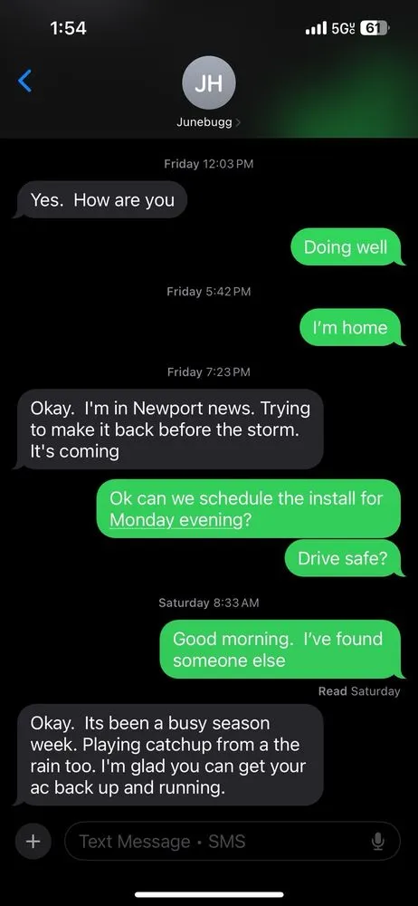 Slide of Junebug's HVAC R Services