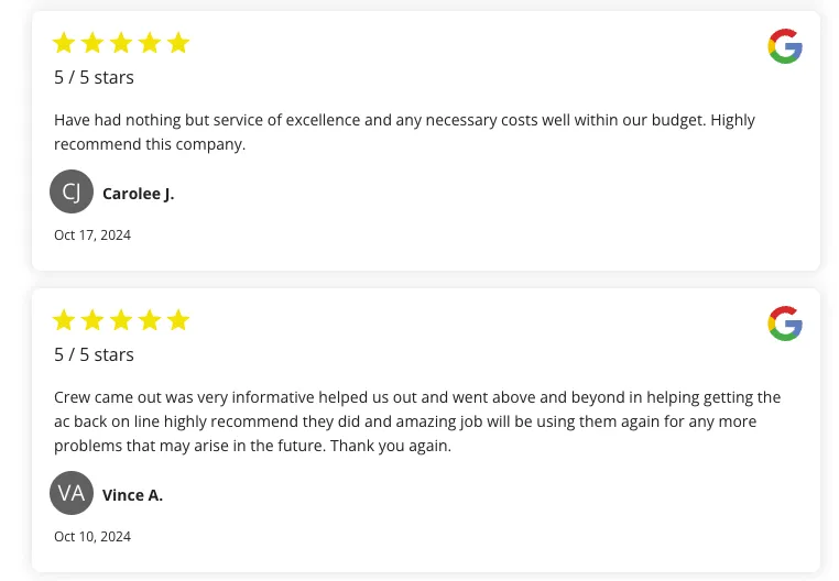 Slide of Just IN Time Heating & Cooling