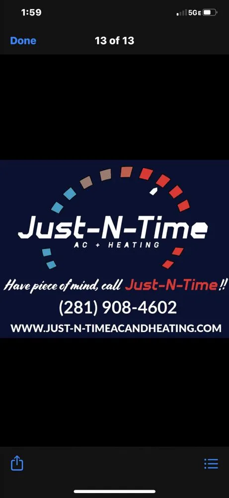 Slide of Just-N-Time AC and Heating