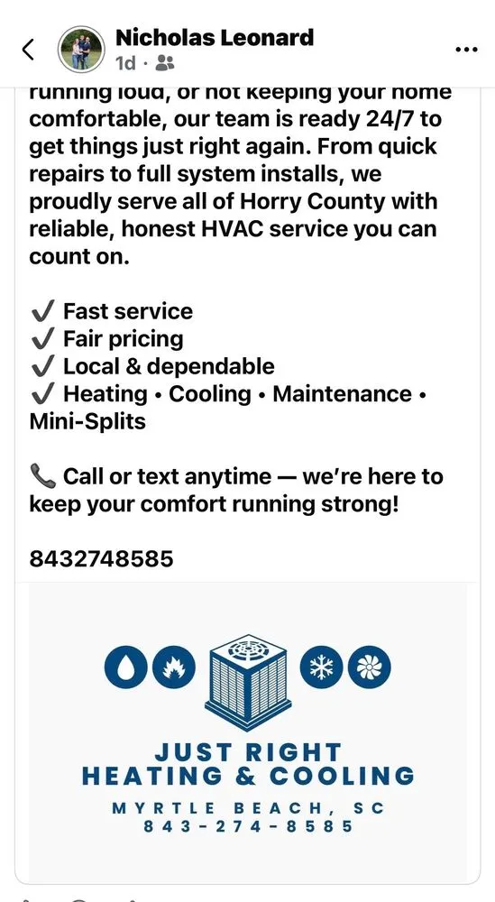 Slide of Just Rite Heating & Cooling