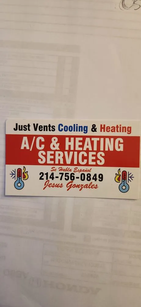 Slide of Just Vents Cooling & Heating