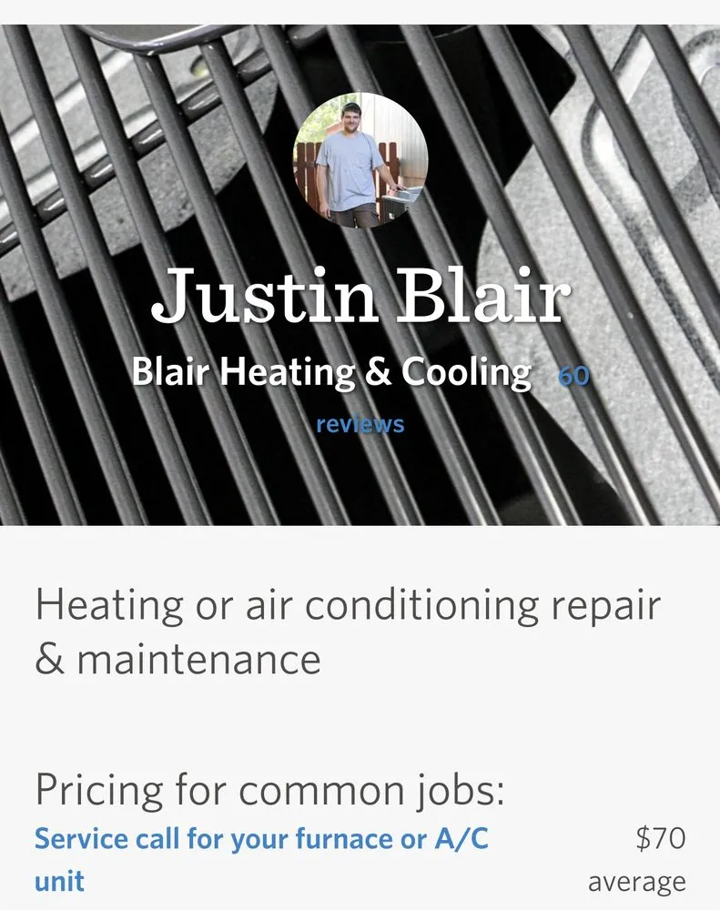 Slide of Justin's Heating & Cooling