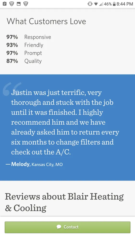 Slide of Justin's Heating & Cooling
