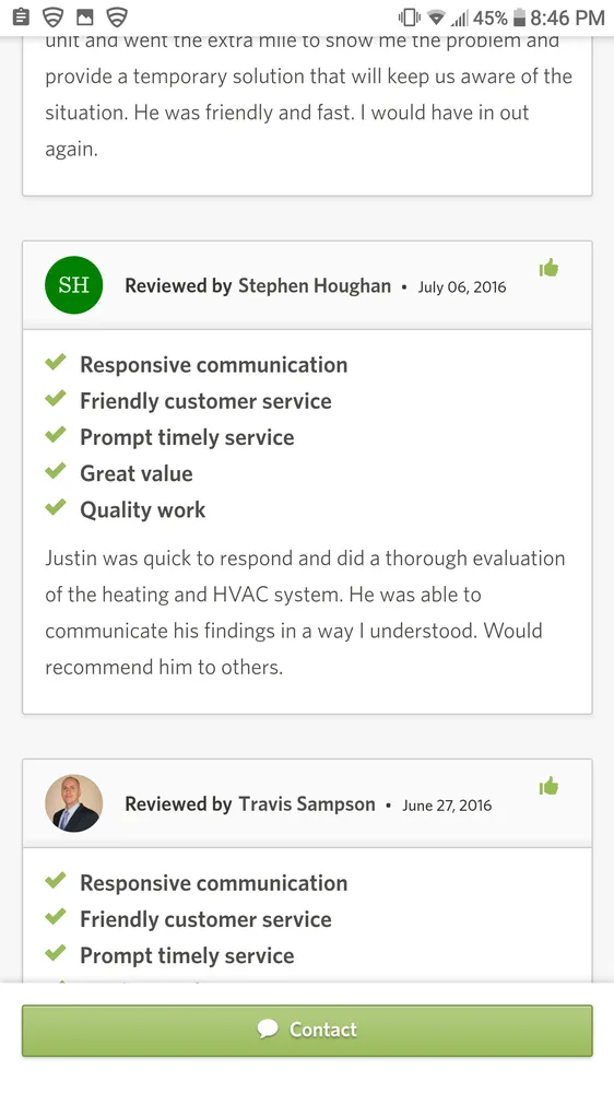 Slide of Justin's Heating & Cooling