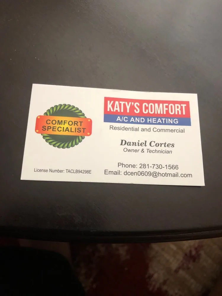 Slide of Katy's Comfort A/C and Heating