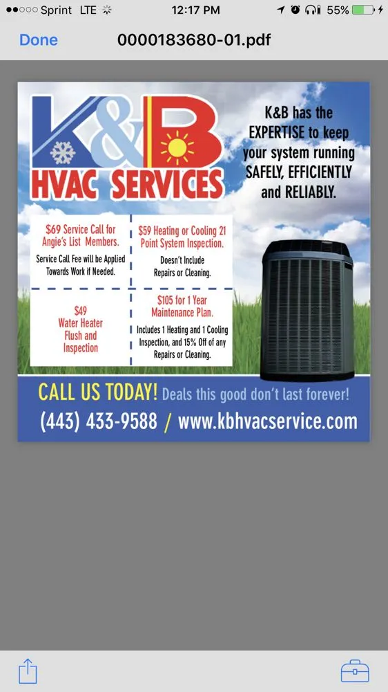 Slide of K&B HVAC Services