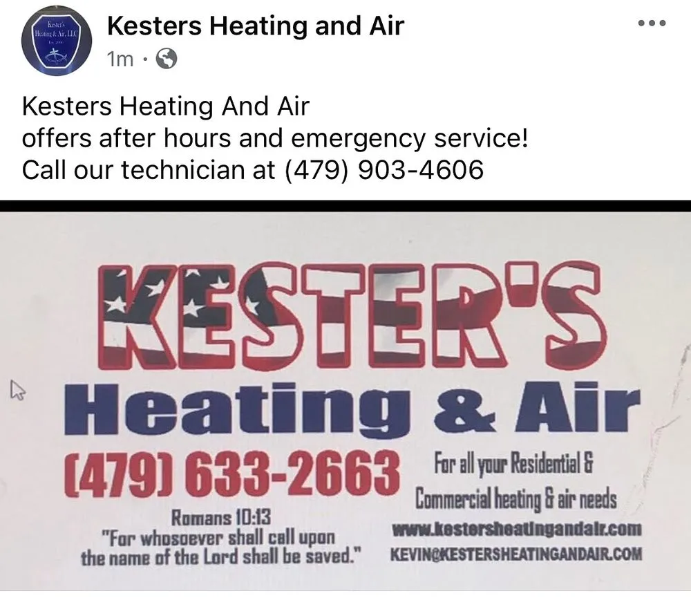 Trusted furnace service same-day service in Garfield, AR by Kester's Heating And Air