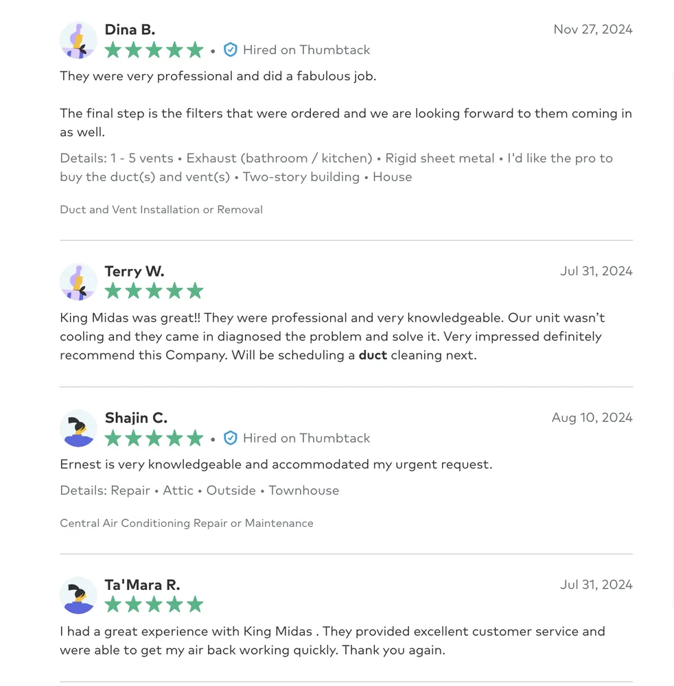 Slide of King Midas Heating and Air