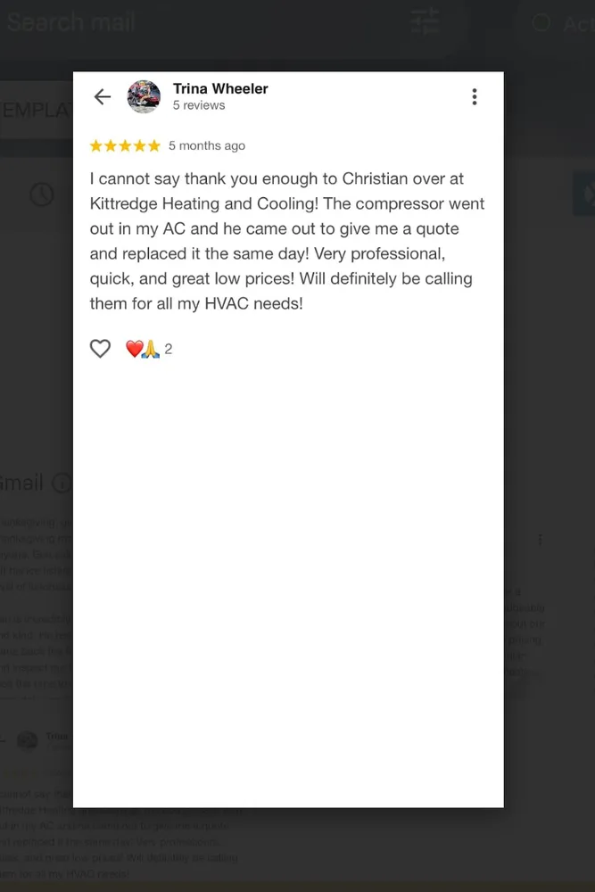 Slide of Kittredge Heating and Cooling