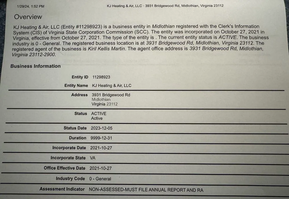 Slide of KJ Heating & Air