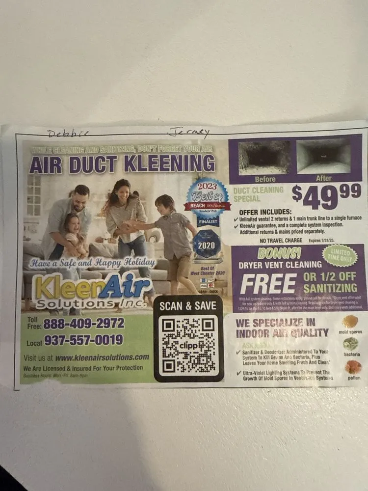 Slide of kleen air solutions inc