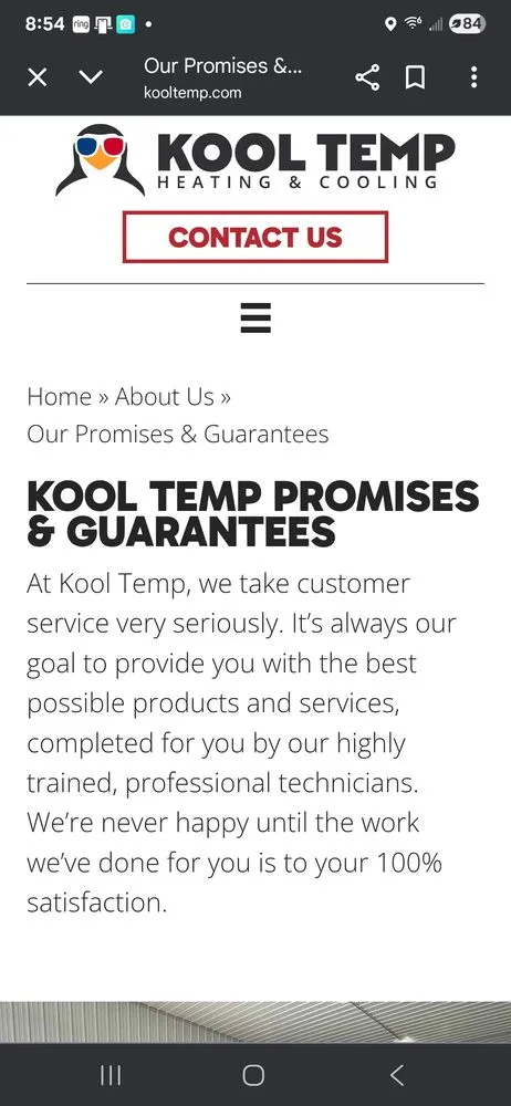 Slide of Kool Temp Heating & Cooling