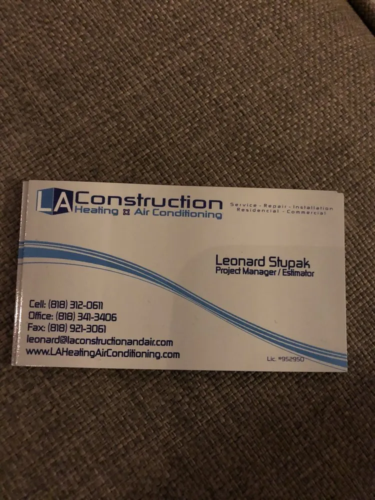 Slide of LA Construction Heating and Air