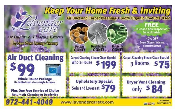 Slide of Lavender Care Air Duct & Carpet Cleaning