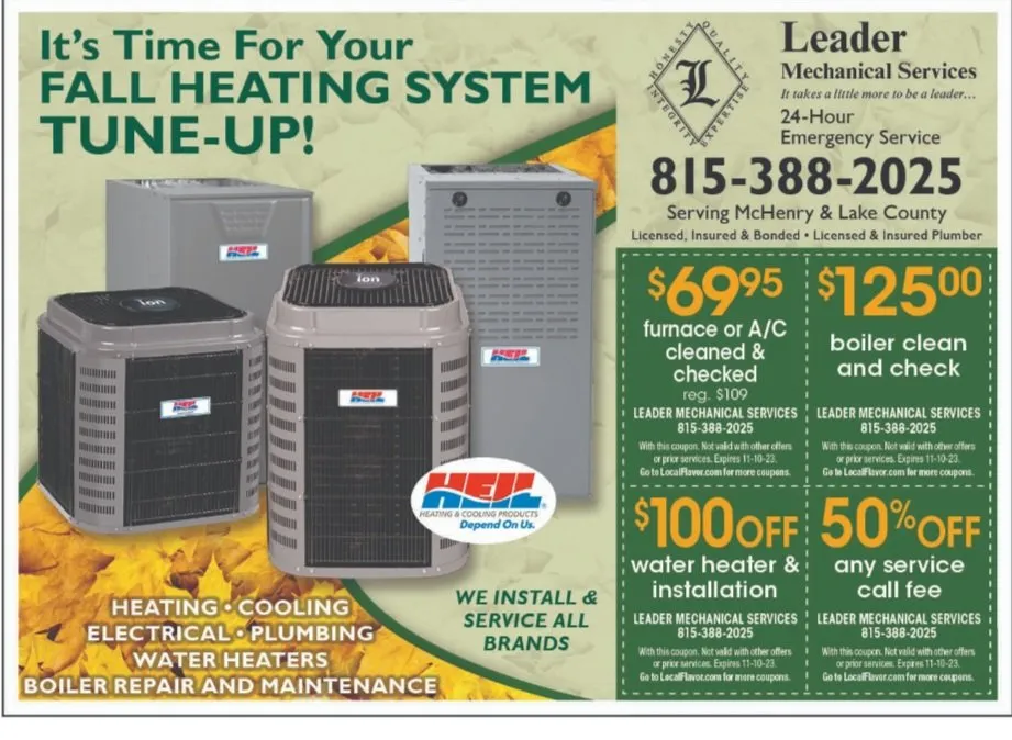 Slide of Leader Mechanical Services