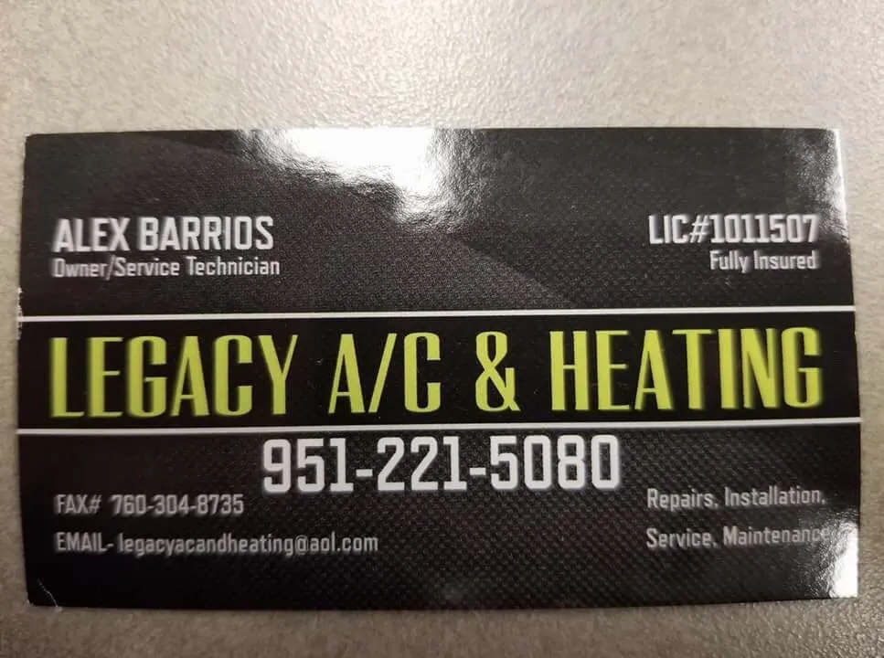 Slide of Legacy A/C & Heating