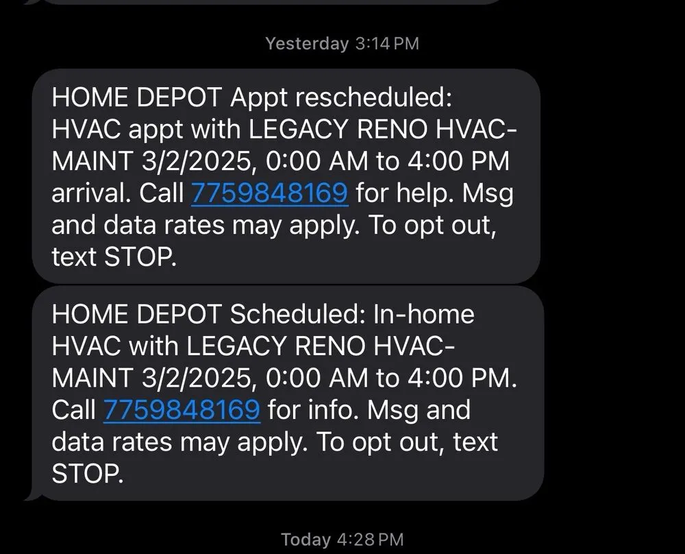 Slide of Legacy Heating, Cooling, Plumbing & Electrical