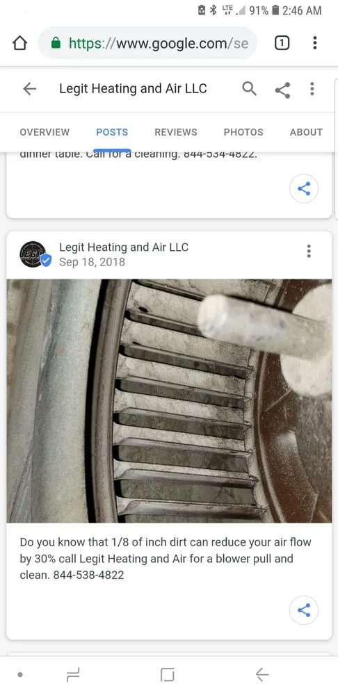 Slide of Legit Heating and Air
