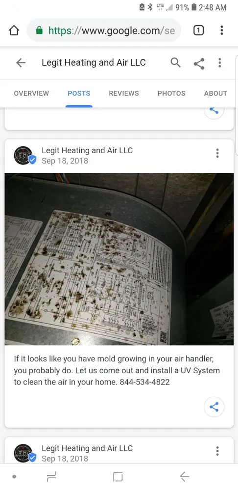 Slide of Legit Heating and Air