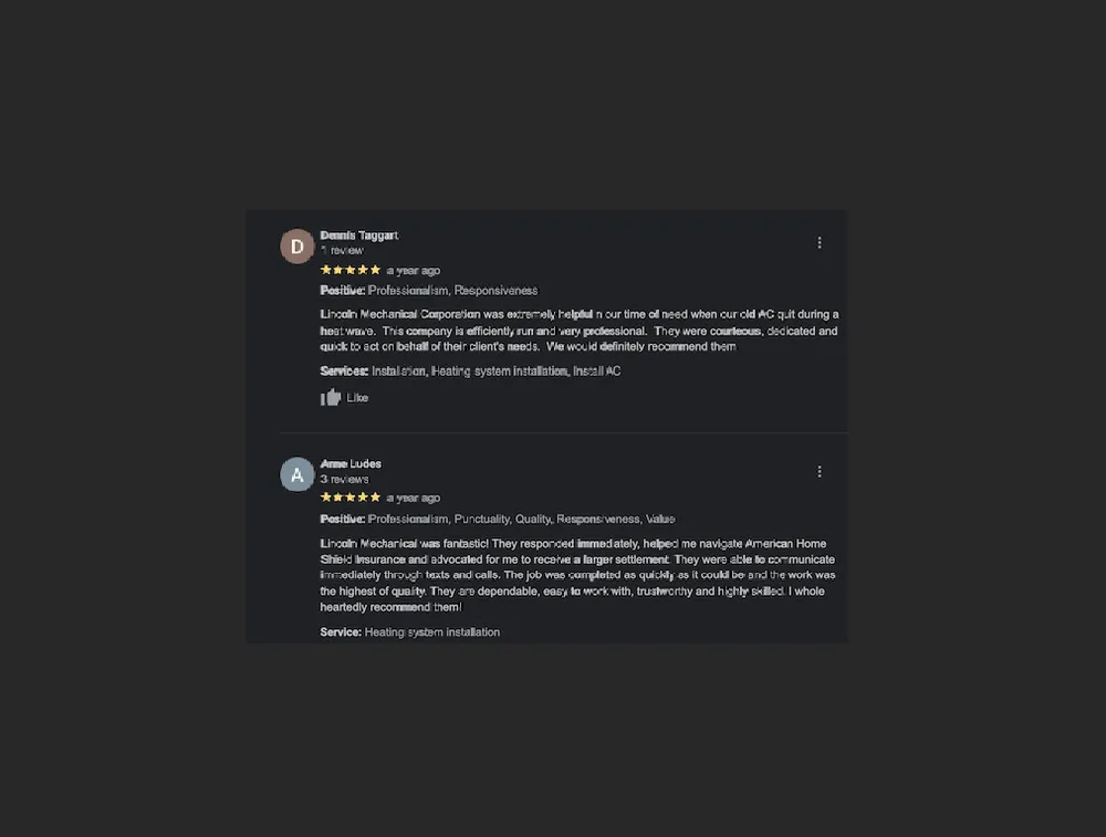 Slide of Lincoln Mechanical