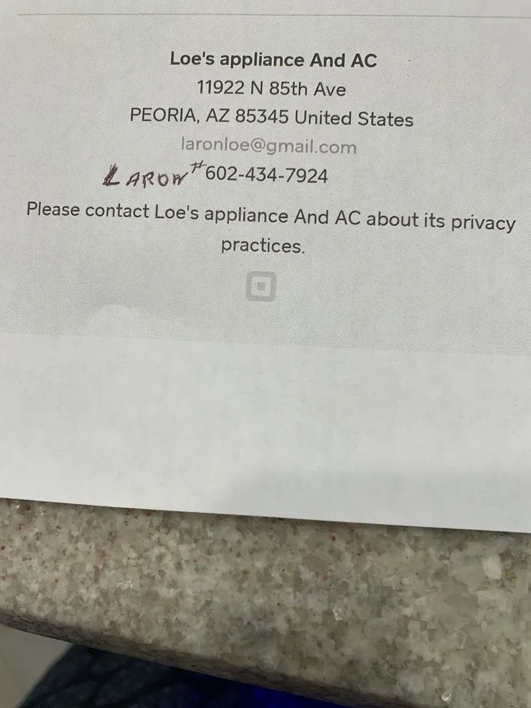 Slide of Loe's Appliance and AC