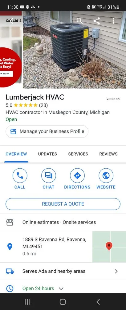 Professional heating repair in Ravenna, MI by Lumberjack HVAC
