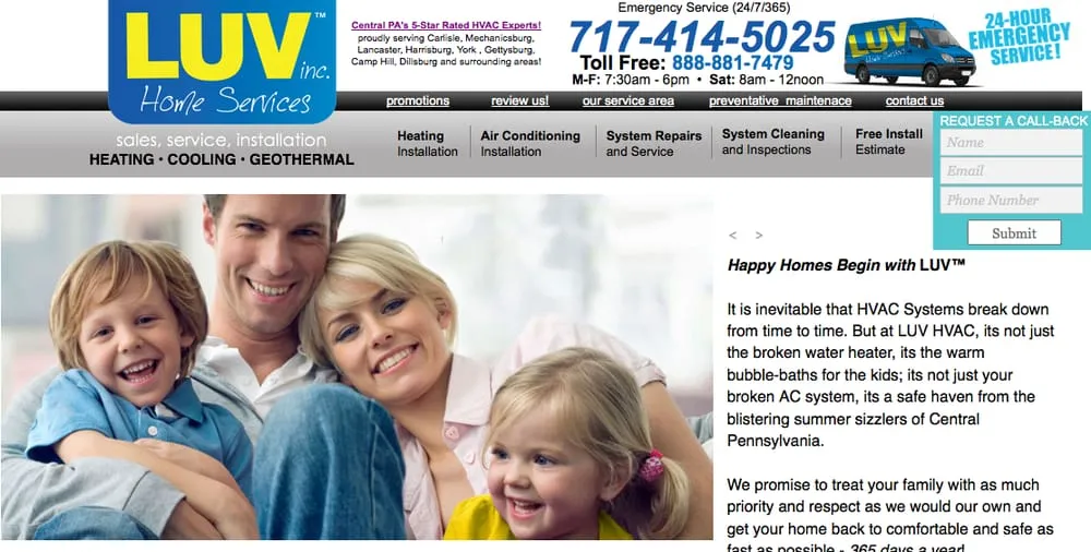 Slide of LUV HVAC Heating & Cooling