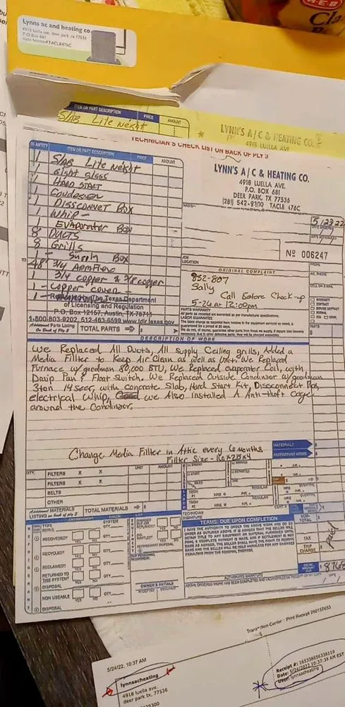 Slide of Lynn's AC & Heating Company