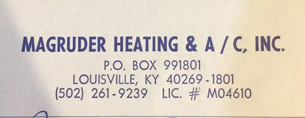 Slide of Magruder Heating and Air