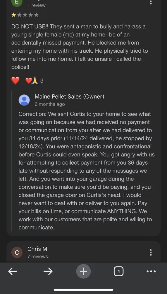 Slide of Maine Pellet Sales