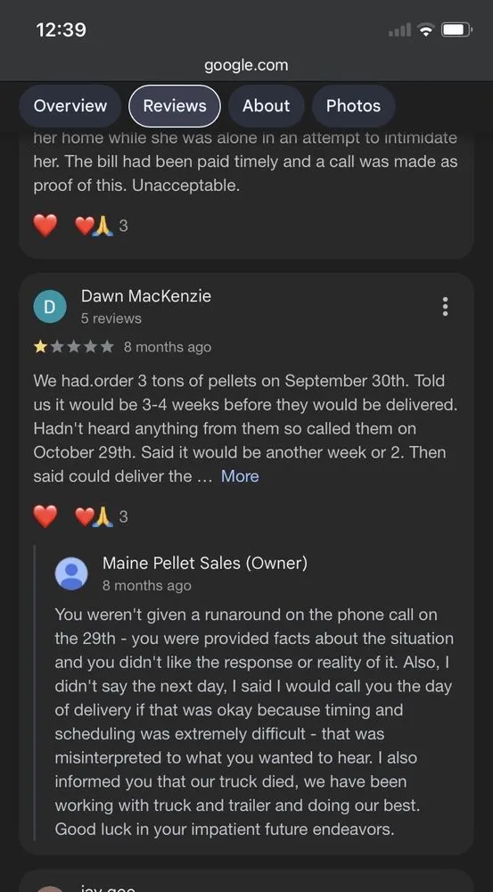 Slide of Maine Pellet Sales