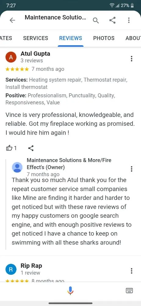 Slide of Maintenance Solutions and More