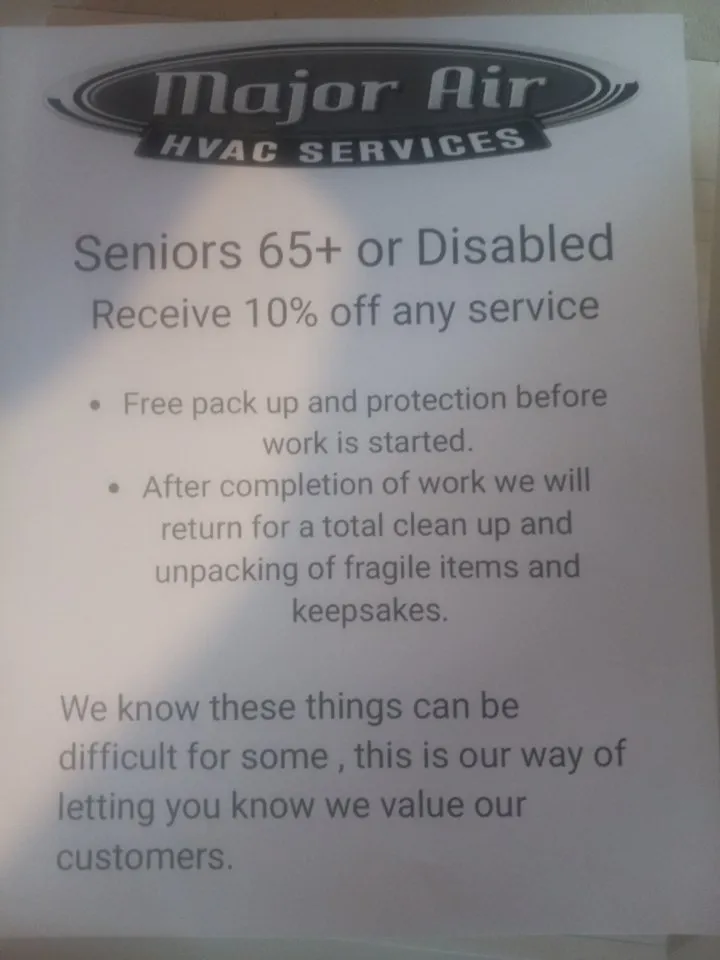 Slide of Major Air Hvac