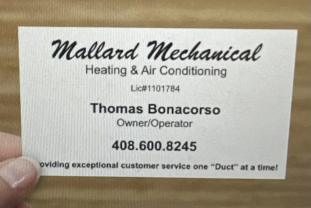 Slide of Mallard Mechanical HVAC