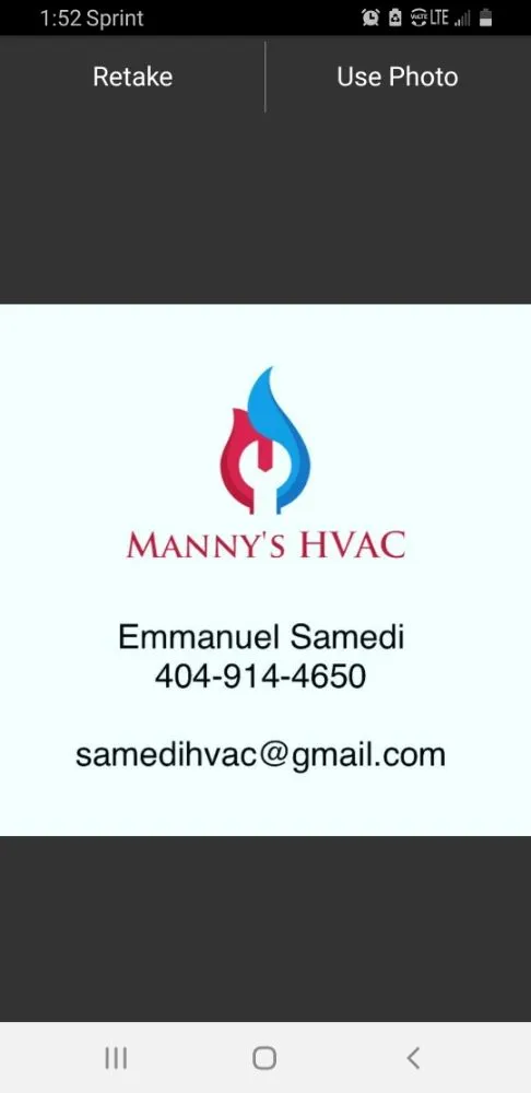 Slide of Manny's HVAC