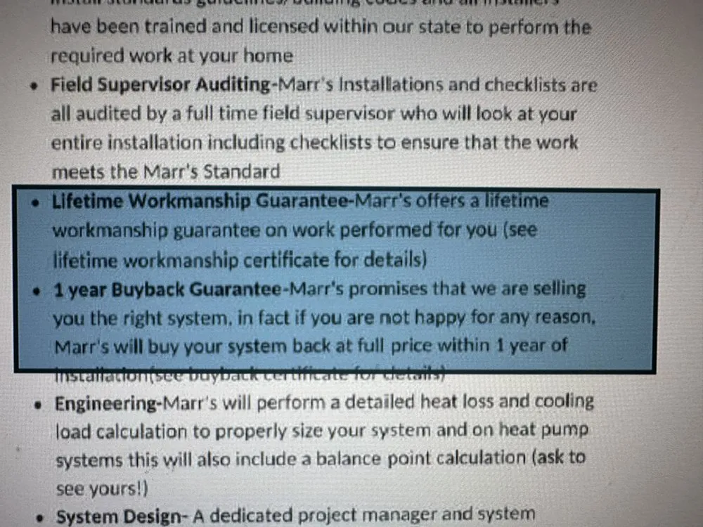Slide of Marr's Heating & Air Conditioning