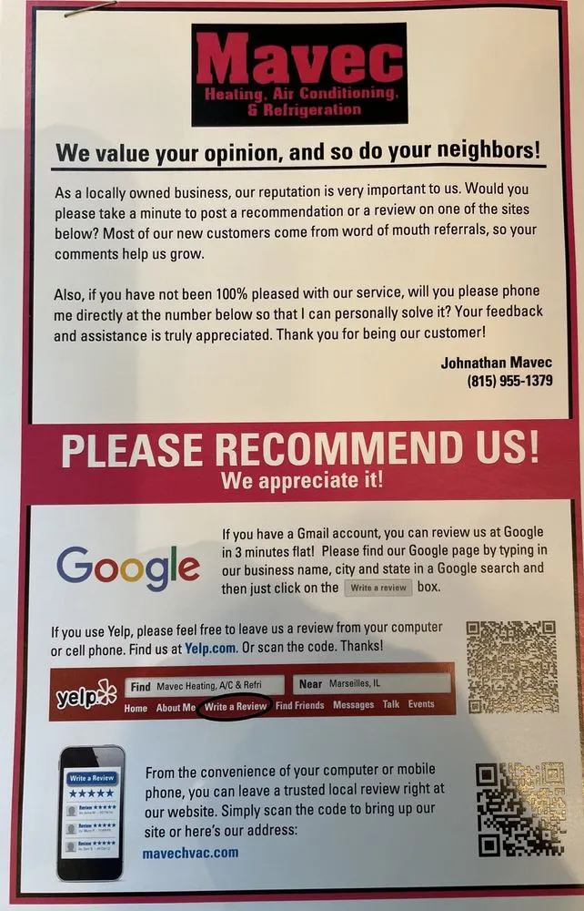 Slide of Mavec Heating , A/C & Refrigeration