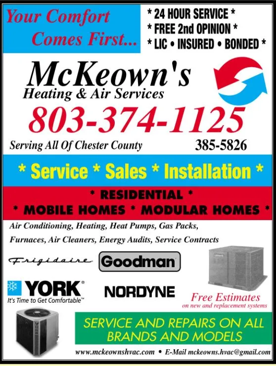 Slide of McKeown's Heating and Air Services