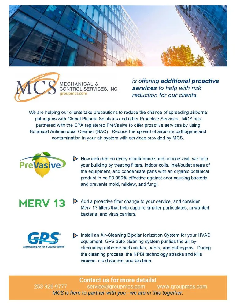 Slide of Mechanical & Control Services