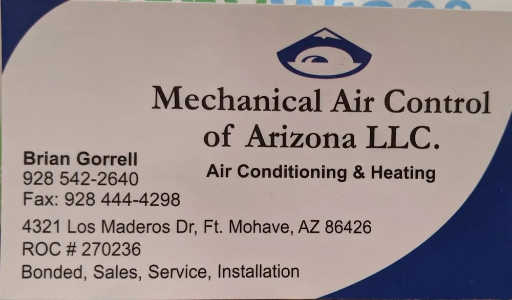 Slide of Mechanical Air Control of Arizona