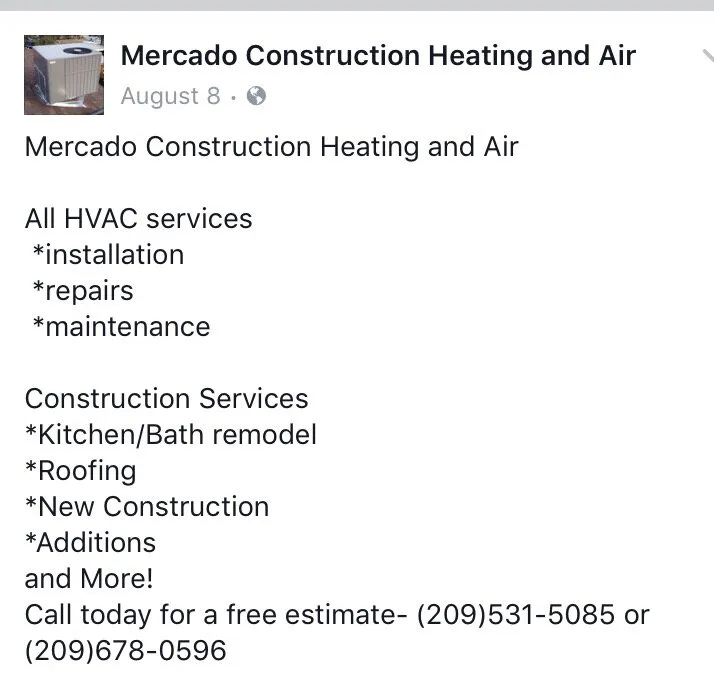 Slide of Mercado Heating & Air Conditioning