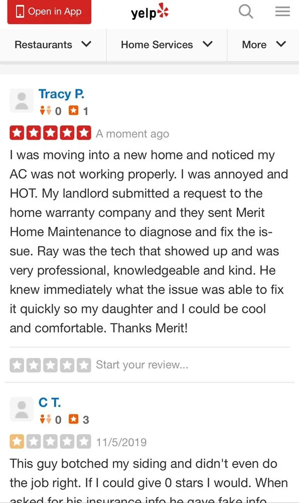 Slide of Merit home maintenance