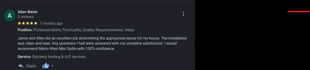 Slide of Metrowest Mini Splits