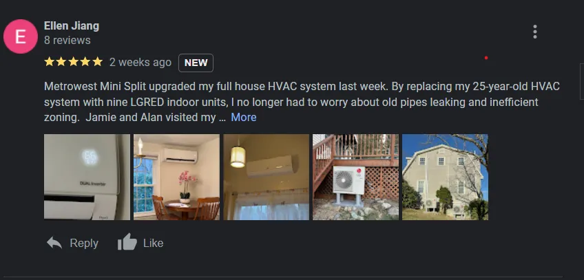 Slide of Metrowest Mini Splits