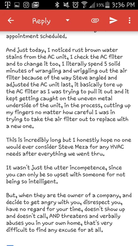 Slide of Meza's HVAC