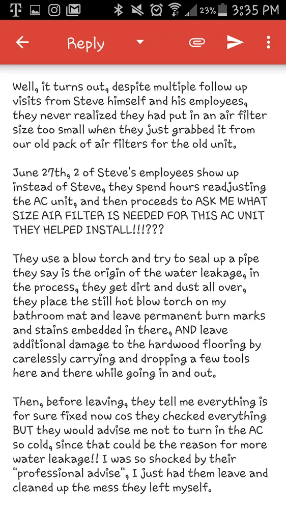 Slide of Meza's HVAC