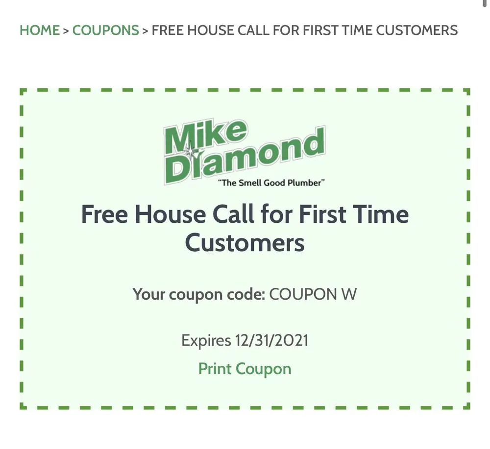 Slide of Mike Diamond Plumbing