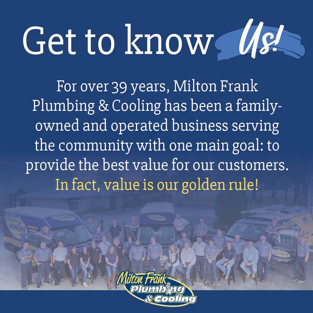 Slide of Milton Frank Plumbing & Cooling